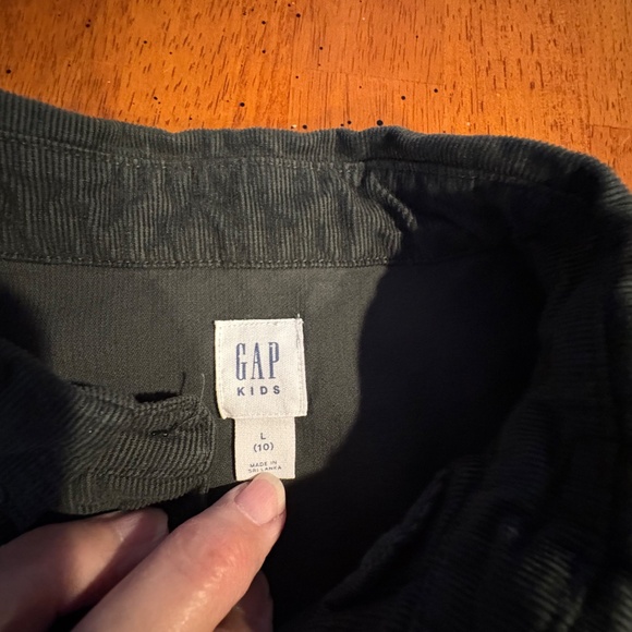 Corduroy Long Sleeve Kids Shirt, Green, The Gap - Picture 6 of 6